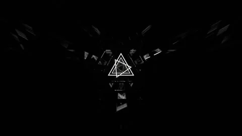 White Abstract Infinite Strobe Triangular Space Background VJ Loop in 4K Video stock 334717493