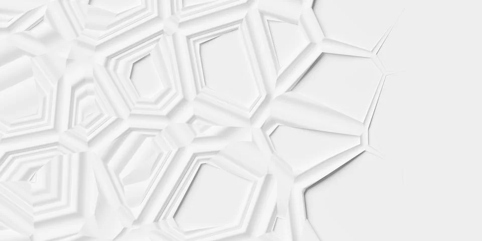 White abstract irregular geometric filled polygons background wallpaper ban.. Stockillustratie