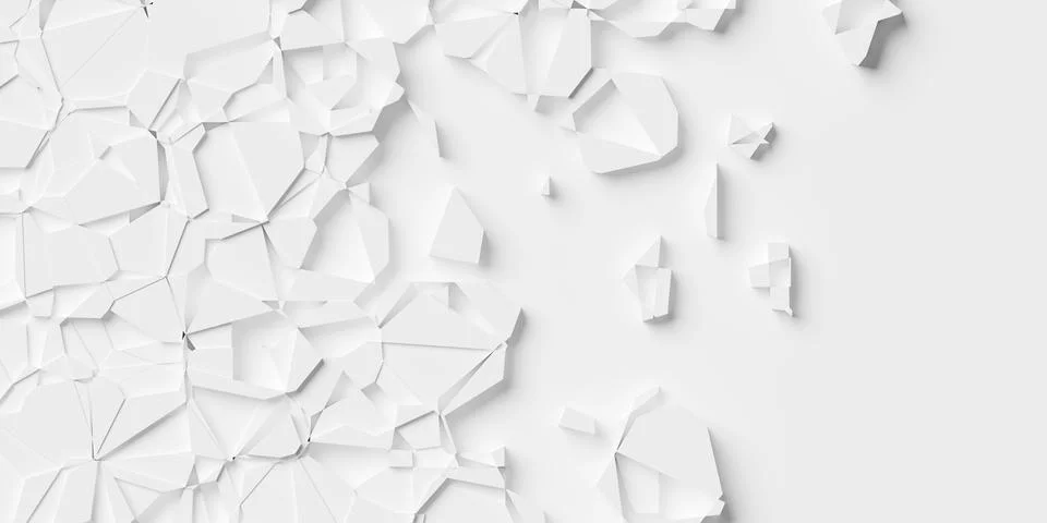 White abstract irregular geometric polygon shapes background wallpaper bann.. 스톡 일러스트