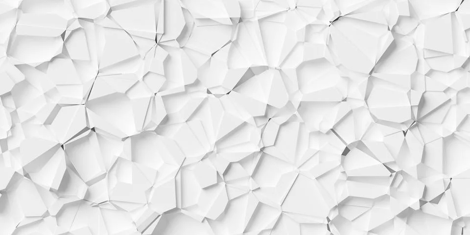 White abstract irregular geometric polygon shapes background wallpaper bann.. イラスト素材