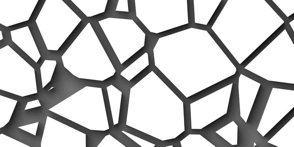 White abstract irregular geometric polygons pattern on dark background, wal.. 库存插图