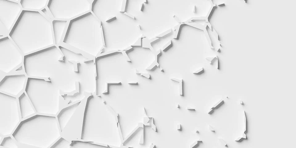 White abstract irregular geometric polygons pattern background, wallpaper b.. Illustrazione stock