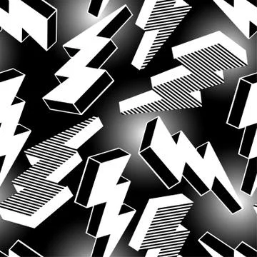 White abstract lightning seamless pattern Stock Illustration