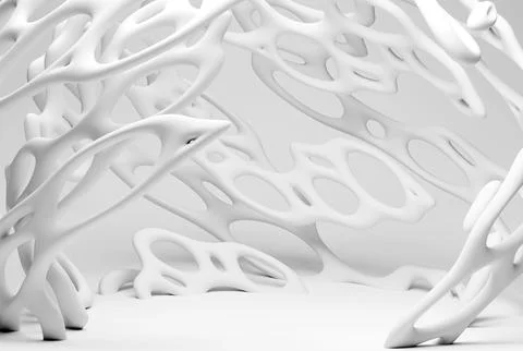 White abstract modern geometric background with white hemisphere Stock Illustration