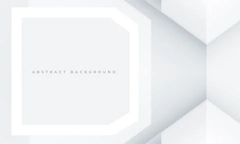White abstract modern geometric background with 3D shapes Stock Illustration