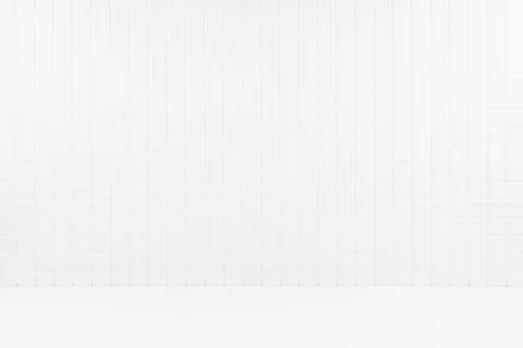 White abstract modern stage with tiny square ceramic tiles on wall and wood f Stock Photos