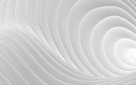 White abstract multi-layered curved background, 3d rendering. Stockillustratie
