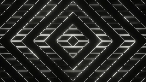White Abstract Neon Glowing Sci-Fi Cyberpunk Patterns Background VJ Loop Video stock 246696341