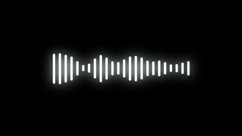 White abstract neon sound waves motion on black. Glowing audio waves Stock Footage 307954541
