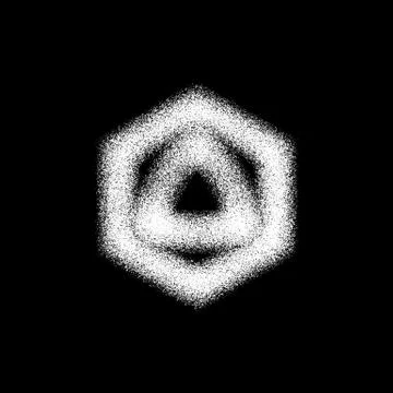 White Abstract Polygon Badge Stock Illustration