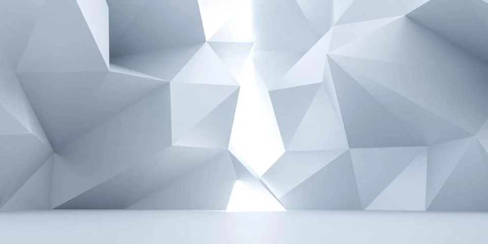 White abstract polygon cube style modern futuristic architecture building Stock Illustration