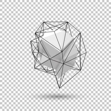 White Abstract Polygonal Shape Stock Illustration