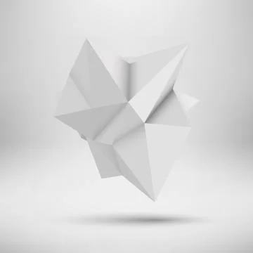 White Abstract Polygonal Shape Stock Illustration