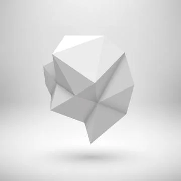 White Abstract Polygonal Shape Stock Illustration