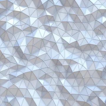 White abstract polygonal triangle background 3D Stock Illustration