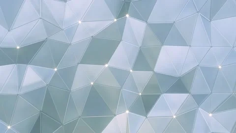 White abstract polygonal wall background seamless loop 3D render animation Stock Footage 155948328