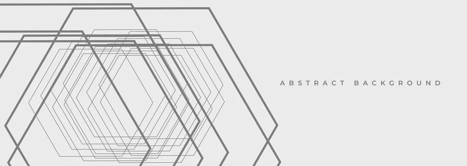 White abstract presentation background with gray outline lines. Soft grey wide Stock Illustration
