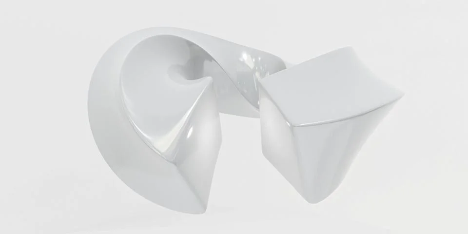 White abstract reflection black object shape background. Black minimalism. 3d Stock Illustration