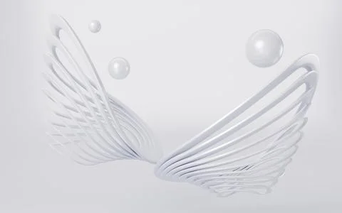 White abstract ring background, 3d rendering. Illustrazione stock