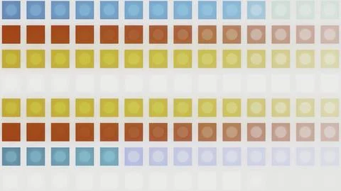 White abstract screen with moving rows of colorful squares. Motion. Children Stock-Illustration