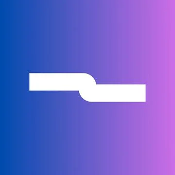 White abstract shape on blue and purple gradient background Stock Illustration