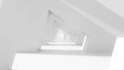 White abstract sloping corridor Stock Footage 186750685