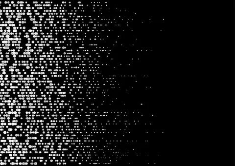 White abstract sparkling small halftone dots on the black background Stock Illustration