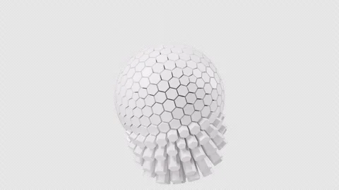 White abstract sphere with alpha channel , 3d rendering. Stock Footage 277103556
