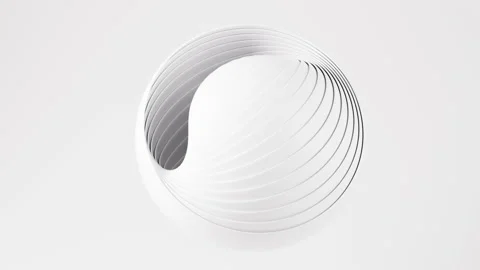 White abstract sphere and curves, 3d rendering. Stock Footage 234718106