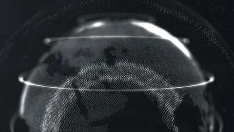 White abstract sphere. Connected white dots with lines. Globalization interface Stock Footage 105204019