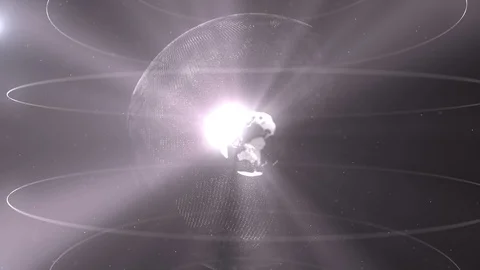 White abstract sphere. Connected white dots with lines. Globalization interface Stock Footage 105204309