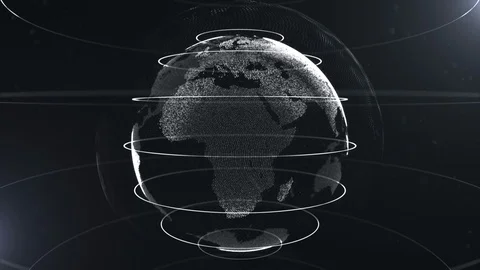 White abstract sphere. Connected white dots with lines. Globalization interface Stock Footage 105205103