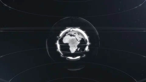White abstract sphere. Connected white dots with lines. Globalization interface Stock Footage 105206741