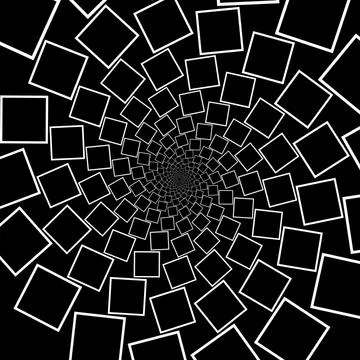 White abstract spiral squared shape Stock Illustration
