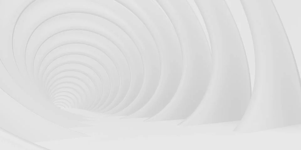 White abstract technology circles background texture 3d render illustration Stock Illustration