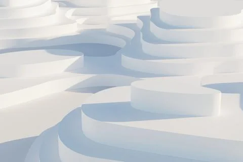 White Abstract Topographic Map With Layered Wavy Lines And Smooth Curves Stockillustratie