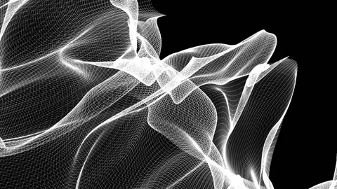 White abstract translucent figure is deformed on a black background. 3D renderin Stock Footage 95129787