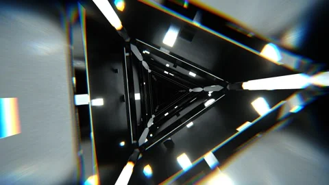 White Abstract Triangular Corridor with Shimmering Cubes Background VJ Loop  Stock Footage 300249777