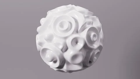 White abstract undulant deformed sphere, 3d rendering. Stock Footage 339314727