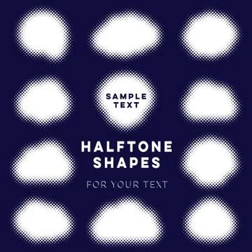 White abstract vector halftone shapes Illustration