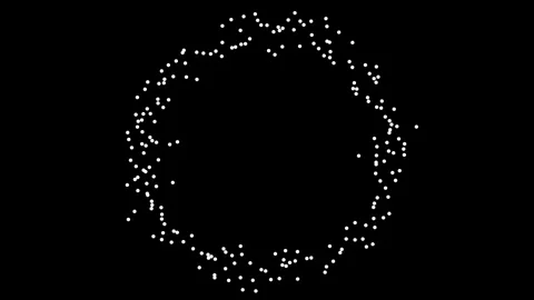 White abstract vibrating particle ring rotation motion graphic loop, 4k Stock-Footage 337324058