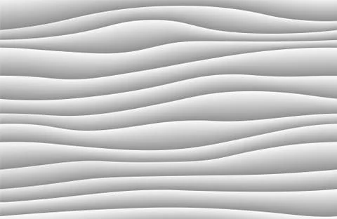 White abstract wave background. 3d waves pattern texture. Geometric black and Stock Illustration