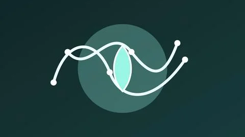 White abstract wave line design on gradient background Stock Illustration