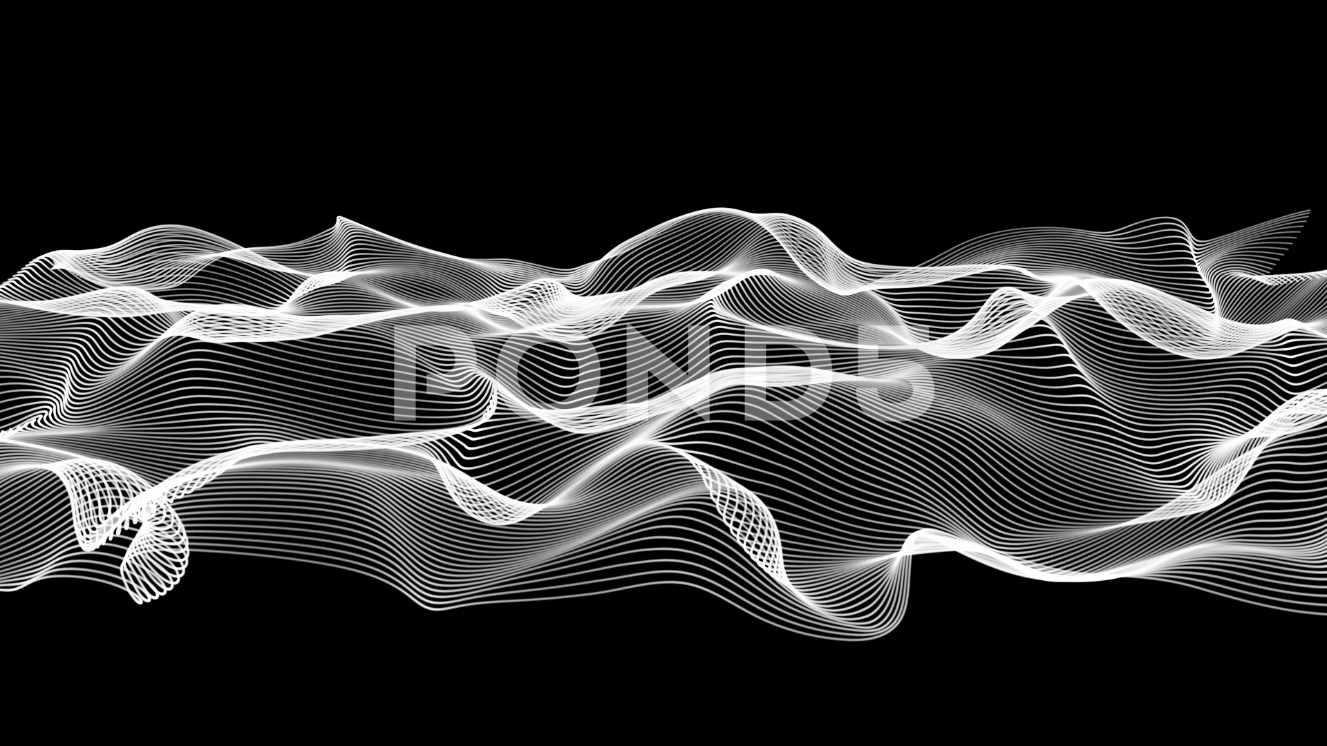 Black Shiny Black Watery Waves Background Loop, 3d Abstract