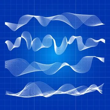 White abstract waves from lines design Illustration