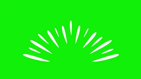 White accent burst, loopable hand drawn doodle animation on a green background Stock Footage 323085554