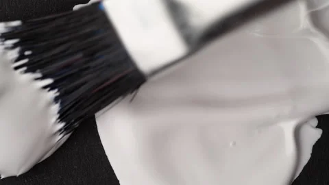 White acrylic paint. Stock Footage 144087159