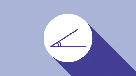 White Acute angle of 45 degrees icon isolated on purple background. 4K Video Stock Footage 148294561