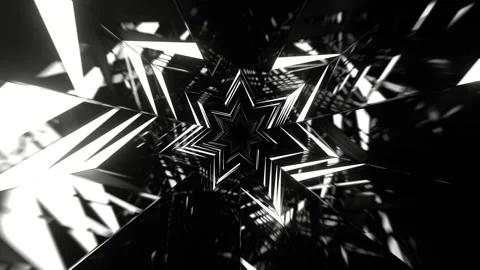 White Acute Angled Fluorescent Abstract Corridor Background VJ Loop in 4K Stock Footage 334717653