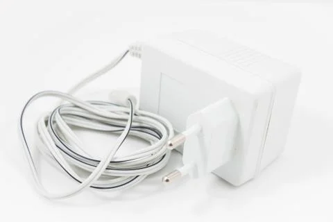 White adapter isolated on white background Stock Photos